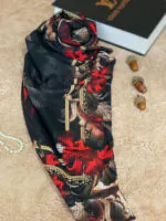 روسری کرپ حریر طرحدار زنانه