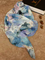 روسری کرپ حریر طرحدار زنانه