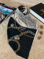 روسری کرپ حریر طرحدار زنانه