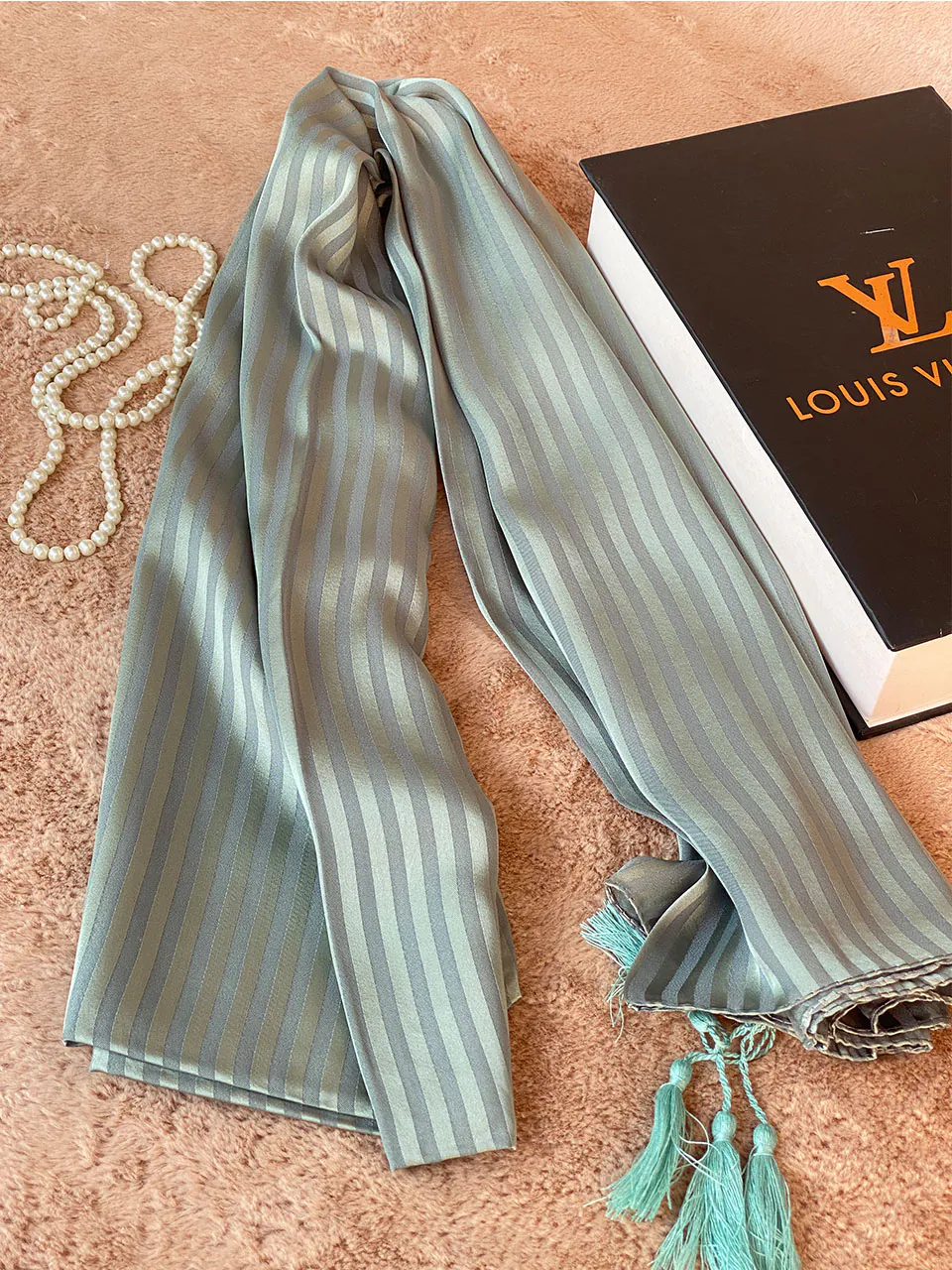 شال نخی دیپلمات راه راه شال مادام بلا رشت