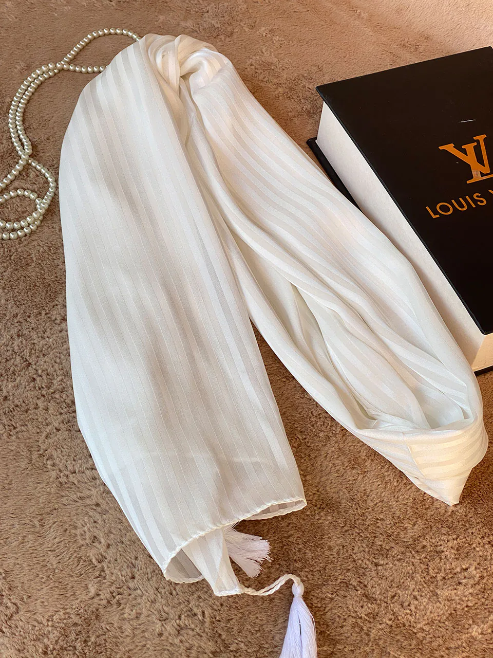 شال نخی دیپلمات راه راه شال مادام بلا رشت