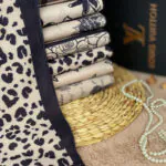 شال موهر مخمل کرم مشکی مادام بلا رشت